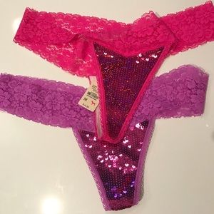 Sequin Sexy Lace Thong (set of 2)